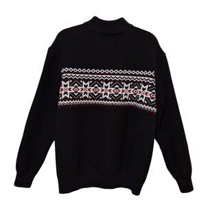 IZOD Sweater Mens XXL Nordic Design Blue Navy 1/4 Zip